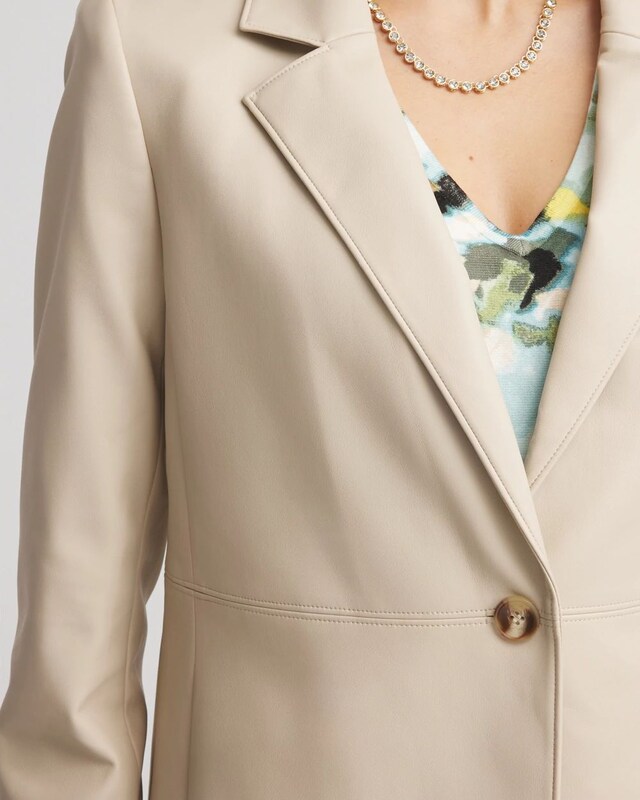 Faux Leather Blazer - image 4